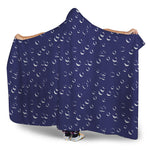 Blue And White Bubble Pattern Print Hooded Blanket