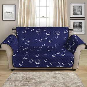 Blue And White Bubble Pattern Print Loveseat Protector