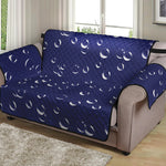 Blue And White Bubble Pattern Print Loveseat Protector