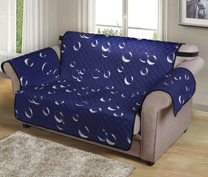 Blue And White Bubble Pattern Print Loveseat Protector