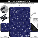 Blue And White Bubble Pattern Print Loveseat Protector