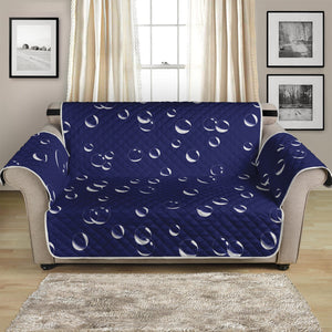 Blue And White Bubble Pattern Print Loveseat Protector