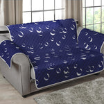 Blue And White Bubble Pattern Print Loveseat Protector