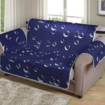 Blue And White Bubble Pattern Print Loveseat Protector