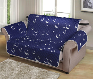 Blue And White Bubble Pattern Print Loveseat Protector