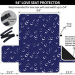 Blue And White Bubble Pattern Print Loveseat Protector