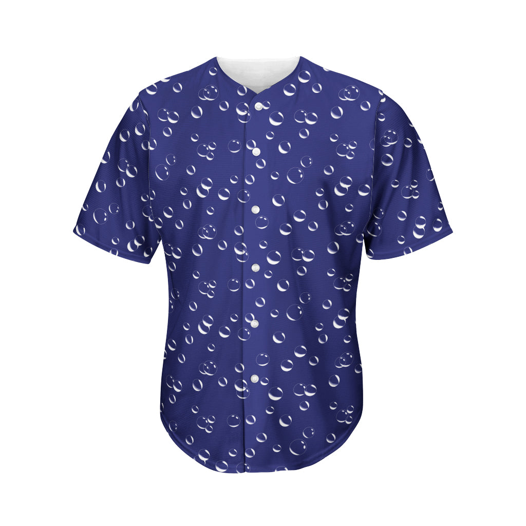 Blue And White Bubble Pattern Print Men's Baseball Jersey