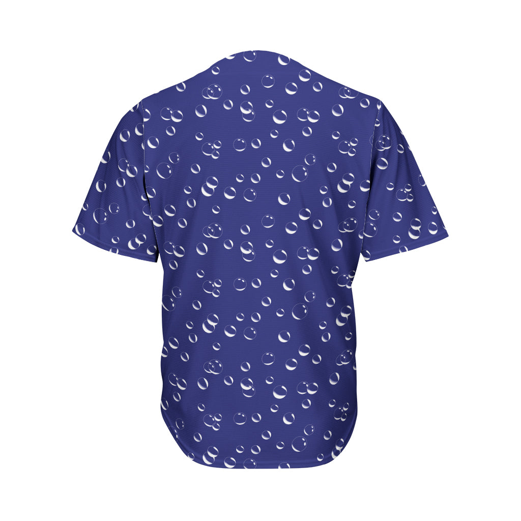 Blue And White Bubble Pattern Print Men's Baseball Jersey