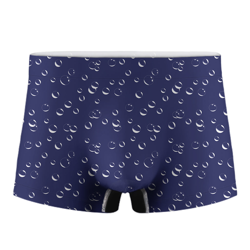 Blue And White Bubble Pattern Print Men's Boxer Briefs