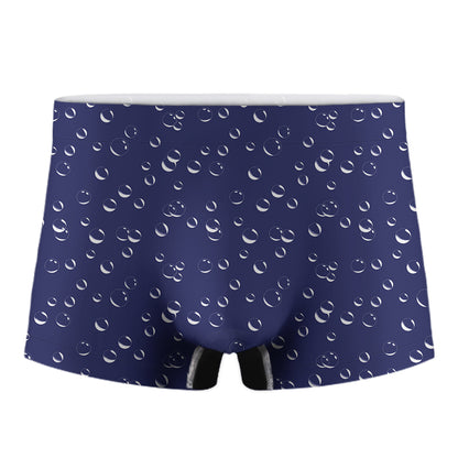 Blue And White Bubble Pattern Print Men's Boxer Briefs