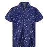 Blue And White Bubble Pattern Print Men's Short Sleeve Shirt