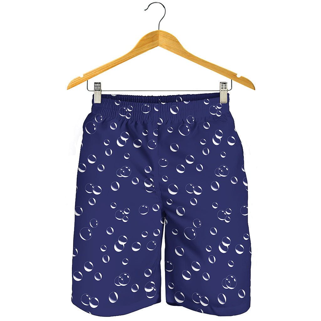 Blue And White Bubble Pattern Print Men's Shorts