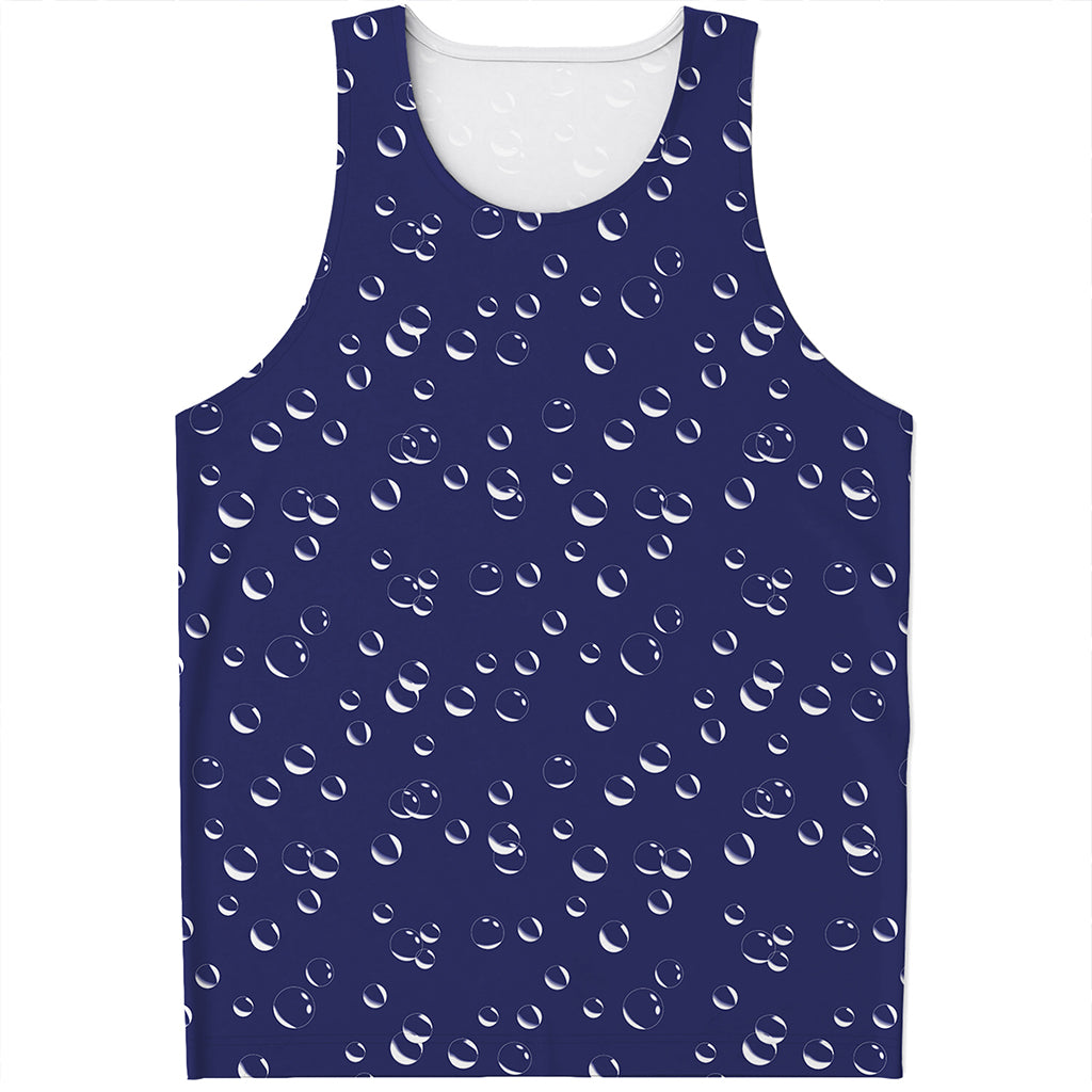 Blue And White Bubble Pattern Print Men's Tank Top