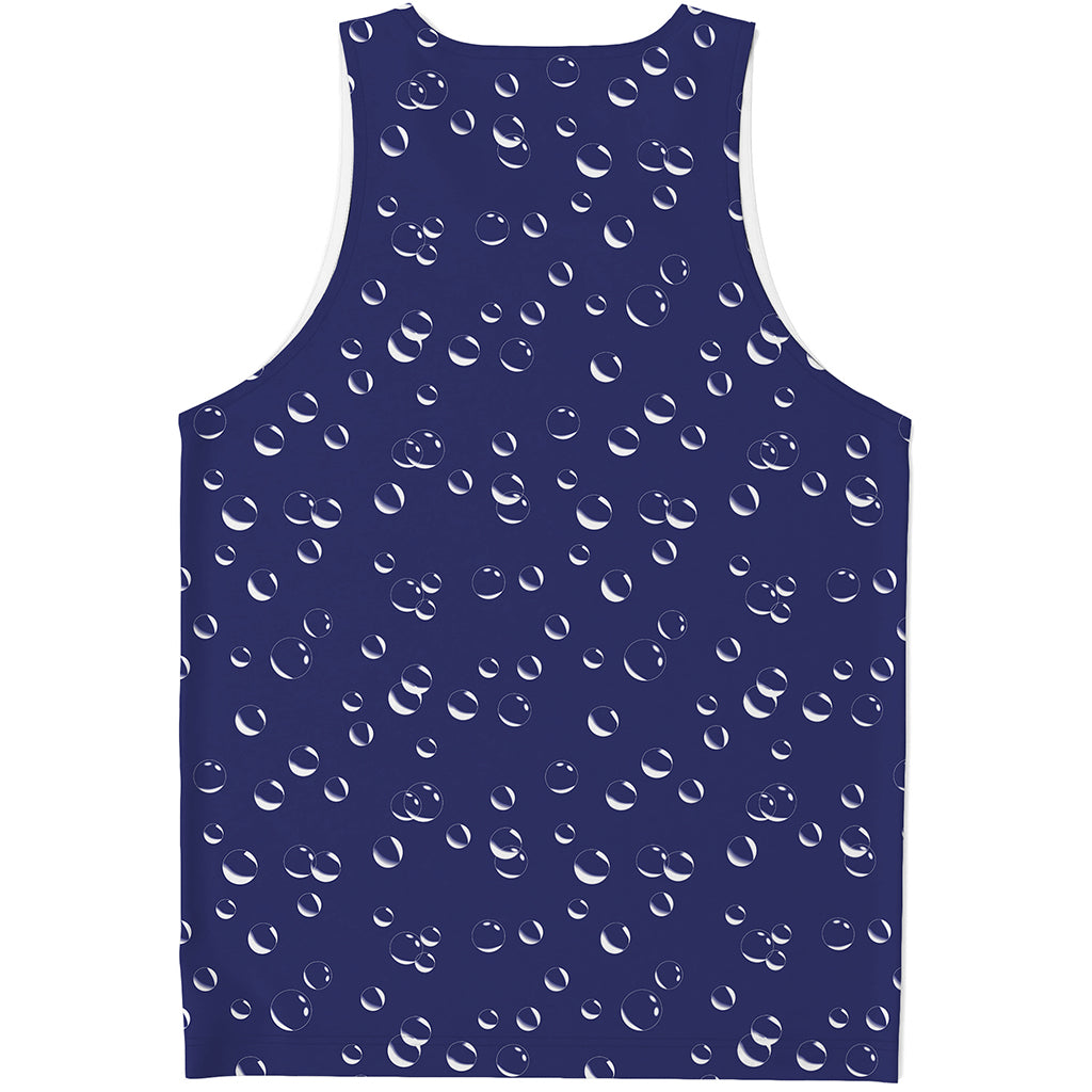 Blue And White Bubble Pattern Print Men's Tank Top