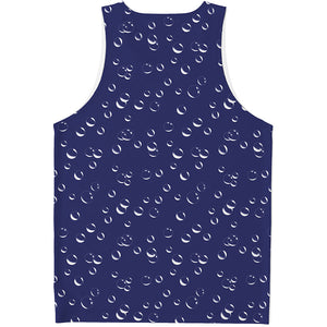 Blue And White Bubble Pattern Print Men's Tank Top