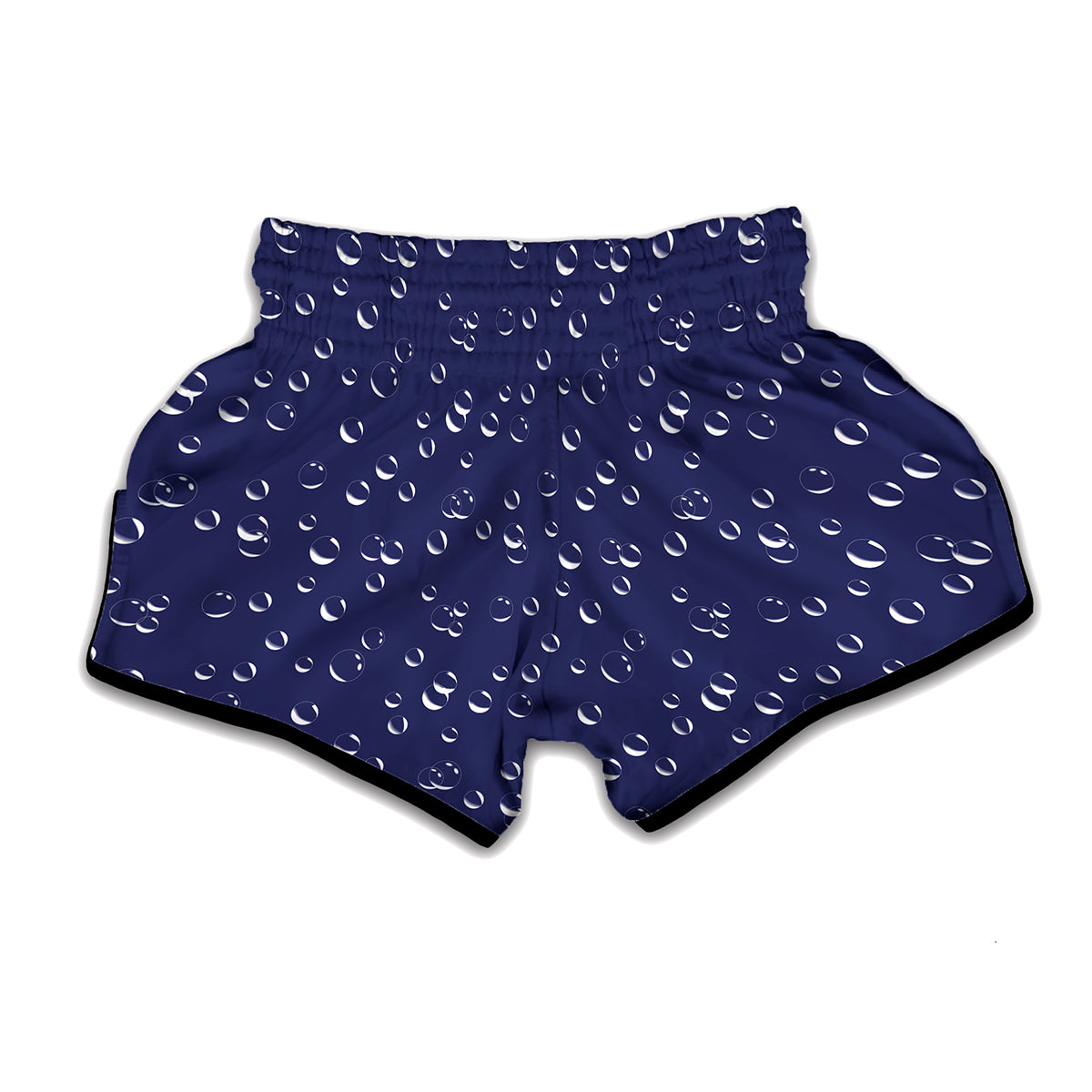 Blue And White Bubble Pattern Print Muay Thai Boxing Shorts