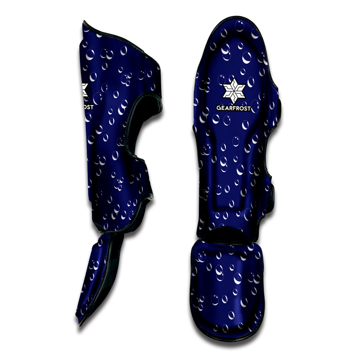 Blue And White Bubble Pattern Print Muay Thai Shin Guard