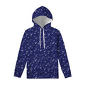 Blue And White Bubble Pattern Print Pullover Hoodie