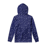 Blue And White Bubble Pattern Print Pullover Hoodie
