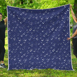 Blue And White Bubble Pattern Print Quilt