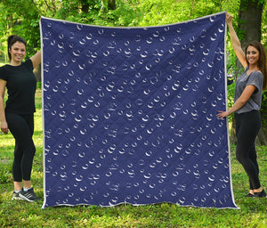 Blue And White Bubble Pattern Print Quilt