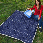 Blue And White Bubble Pattern Print Quilt