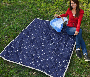 Blue And White Bubble Pattern Print Quilt