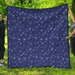 Blue And White Bubble Pattern Print Quilt