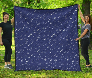 Blue And White Bubble Pattern Print Quilt