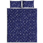 Blue And White Bubble Pattern Print Quilt Bed Set