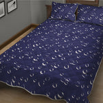 Blue And White Bubble Pattern Print Quilt Bed Set