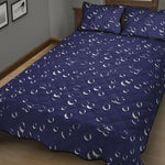 Blue And White Bubble Pattern Print Quilt Bed Set