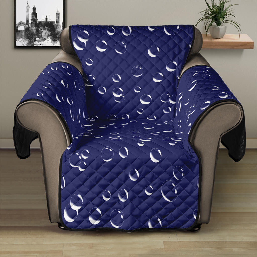 Blue And White Bubble Pattern Print Recliner Protector