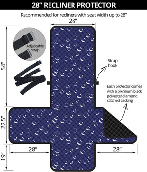 Blue And White Bubble Pattern Print Recliner Protector