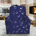 Blue And White Bubble Pattern Print Recliner Slipcover