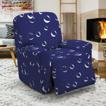 Blue And White Bubble Pattern Print Recliner Slipcover