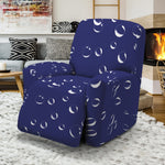 Blue And White Bubble Pattern Print Recliner Slipcover