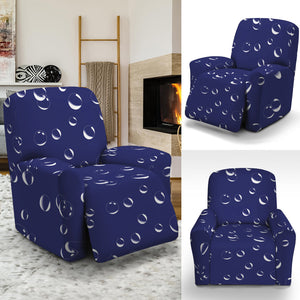 Blue And White Bubble Pattern Print Recliner Slipcover