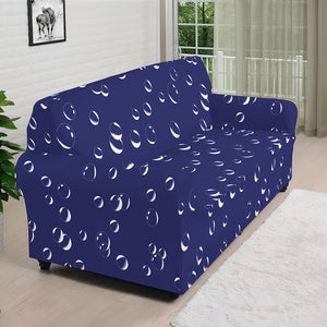 Blue And White Bubble Pattern Print Sofa Cover