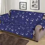 Blue And White Bubble Pattern Print Sofa Protector