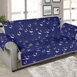 Blue And White Bubble Pattern Print Sofa Protector