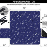 Blue And White Bubble Pattern Print Sofa Protector