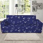 Blue And White Bubble Pattern Print Sofa Slipcover