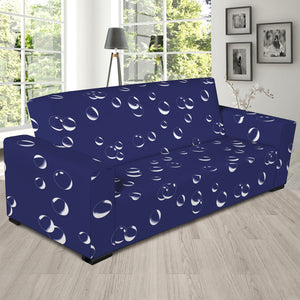 Blue And White Bubble Pattern Print Sofa Slipcover