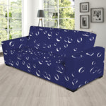 Blue And White Bubble Pattern Print Sofa Slipcover