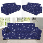 Blue And White Bubble Pattern Print Sofa Slipcover