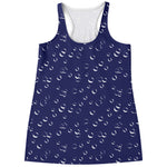 Blue And White Bubble Pattern Print Women's Racerback Tank Top
