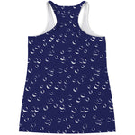Blue And White Bubble Pattern Print Women's Racerback Tank Top