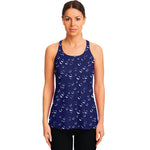 Blue And White Bubble Pattern Print Women's Racerback Tank Top