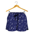Blue And White Bubble Pattern Print Women's Shorts